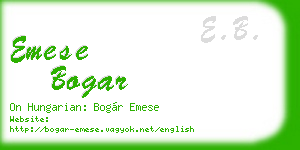 emese bogar business card