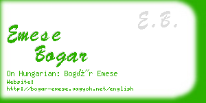 emese bogar business card